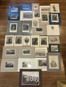 LOT 30 ORIG CIVIL WAR 1860s US CFA STEEL PLATE PRINT GENERALS WAR SLAVES 19th C