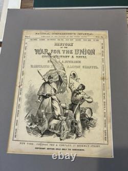 LOT 30 ORIG CIVIL WAR 1860s US CFA STEEL PLATE PRINT GENERALS WAR SLAVES 19th C