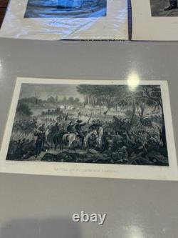 LOT 30 ORIG CIVIL WAR 1860s US CFA STEEL PLATE PRINT GENERALS WAR SLAVES 19th C