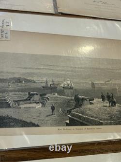 LOT 30 ORIG CIVIL WAR 1860s US CFA STEEL PLATE PRINT GENERALS WAR SLAVES 19th C