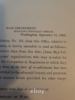LOT OF 10 1863-1865 War Department CIVIL WAR General Orders each 1 TO 7 Pages