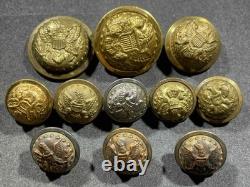 LOT x11 Civil War Indian Wars US Army Military General Staff Buttons 23 18 15 mm