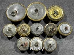 LOT x11 Civil War Indian Wars US Army Military General Staff Buttons 23 18 15 mm
