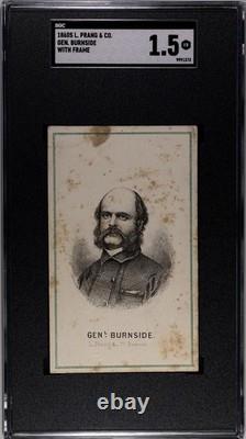 L. Prang & Co 1860s General Burnside Union Civil War Green Frame CDV SGC 1.5