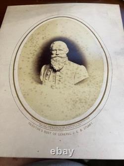 Large Albumen of Confederate General JEB Stuart by Edward Valentine 1866
