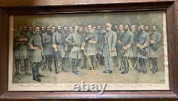 Lee And His Generals Original Print 1907, W. B. Matthews