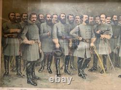 Lee And His Generals Original Print 1907, W. B. Matthews