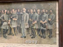 Lee And His Generals Original Print 1907, W. B. Matthews