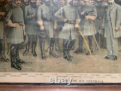 Lee And His Generals Original Print 1907, W. B. Matthews