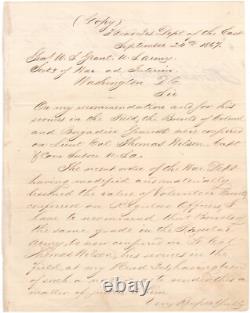 Letter from George Meade to Ulysses S Grant Appointing Antietam Hero as General