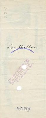 Lew Wallace Civil War general & Ben Hur author endorsed check 1882