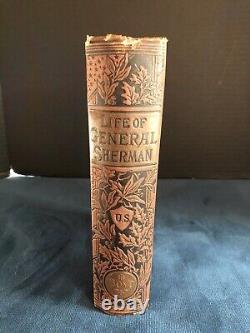 Life Of General Sherman 1891 Hardcover Civil War History Book With Inscription