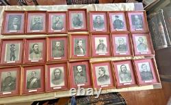 Lot of 21 Framed Civil War Officer Portraits Union & Confederate Generals Vi