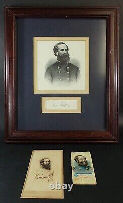 Lot of 3 Civil War General WADE HAMPTON ephemera incl. An Original Calling Card