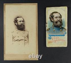 Lot of 3 Civil War General WADE HAMPTON ephemera incl. An Original Calling Card