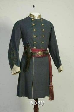 Men's British Civil War General Wool Jacket Grey Long Coat
