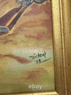 Michael St. Charles Original 1958 Oil Painting Civil War General Horse Framed