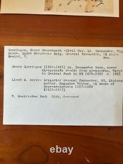 Military autographs- Civil War-Gorringer, U. S Navy-Brigadier Gen. Bryce