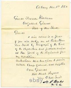 NATHANIEL P BANKS, Union General, Civil War-Date Letter Signed/Autograph 8290