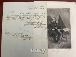 Nathaniel Lyon Handwritten Letter Signed, 1st General Killed American CIVIL War