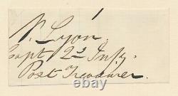 Nathaniel Lyon Ink Signature with Rank First Union General Killed in Civil War
