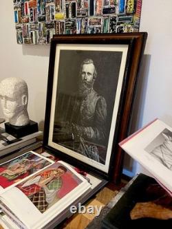 Numbered Framed Lithograph CONFEDERATE CIVIL WAR ERA GENERAL J. E. B. STUART