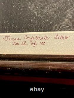 Numbered Framed Lithograph CONFEDERATE CIVIL WAR ERA GENERAL J. E. B. STUART