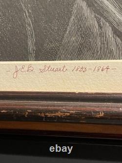 Numbered Framed Lithograph CONFEDERATE CIVIL WAR ERA GENERAL J. E. B. STUART