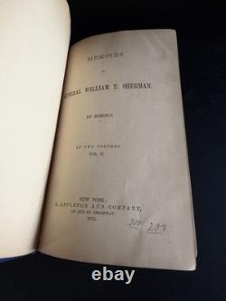 OOP 1st Edition Memoirs of General W. T. Sherman, Volume I & II HC 1875 Civil War