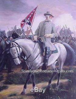 Oil Painting Confederate General Robert E. Lee Civil War