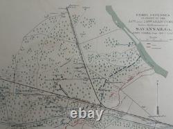 Original 1881 Civil War Map Savannah General Sherman Selma Official Records