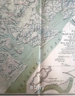 Original 1881 Civil War Map Savannah General Sherman Selma Official Records