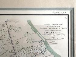 Original 1881 Civil War Map Savannah General Sherman Selma Official Records