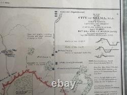 Original 1881 Civil War Map Savannah General Sherman Selma Official Records