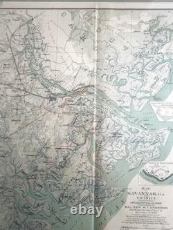 Original 1881 Civil War Map Savannah General Sherman Selma Official Records