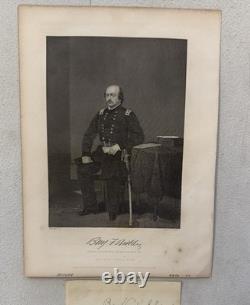 Original Civil War General Benjamin Butler Autographed Letter & Engraving