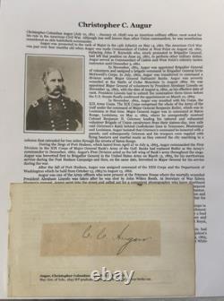 Original Civil War General CC Augur Autograph Cut Collectors Estate