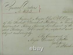 Original Civil War Promotion Order by General Butler in New Orleans 1862 Vermont