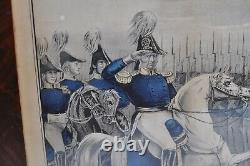 Original Currier Hand-Colored Lithograph General Taylor Staff Civil War Picture
