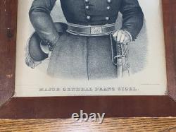 Original Currier Type Kellogg Lithograph Major General Franz Sigel Civil War