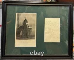Original John Ellis Wool General Civil War Autographed Letter Framed 20 X 16