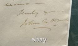 Original John Ellis Wool General Civil War Autographed Letter Framed 20 X 16
