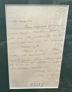 Original John Ellis Wool General Civil War Autographed Letter Framed 20 X 16