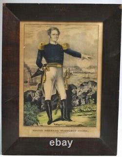 Original N. Currier Hand-Colored Lithograph General Winfield Scott Civil War E