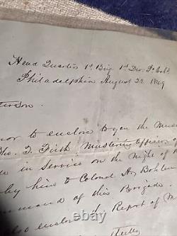 Pre Civil War Letter Pennsylvania General Robert Patterson Muster Rolls