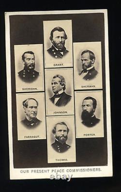 President Johnson & Civil War Generals Peace Commissioners CDV Photo 1860s