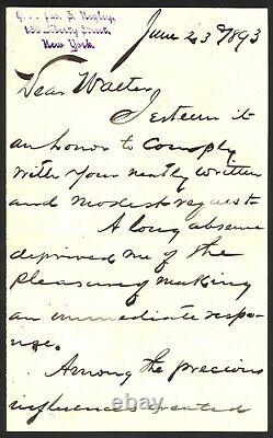Presumed Autograph Request Response Major General James S. Negley