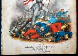 RARE 1861 UNION VOLUNTEER'S QUICKSTEP 1861 with SPECTACULAR COLOR LITHOGRAPH