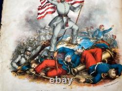 RARE 1861 UNION VOLUNTEER'S QUICKSTEP 1861 with SPECTACULAR COLOR LITHOGRAPH