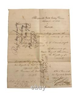 RARE 1864 Civil War Document 1st Lt John Bisbee 8th Vermont Shenandoah Valley